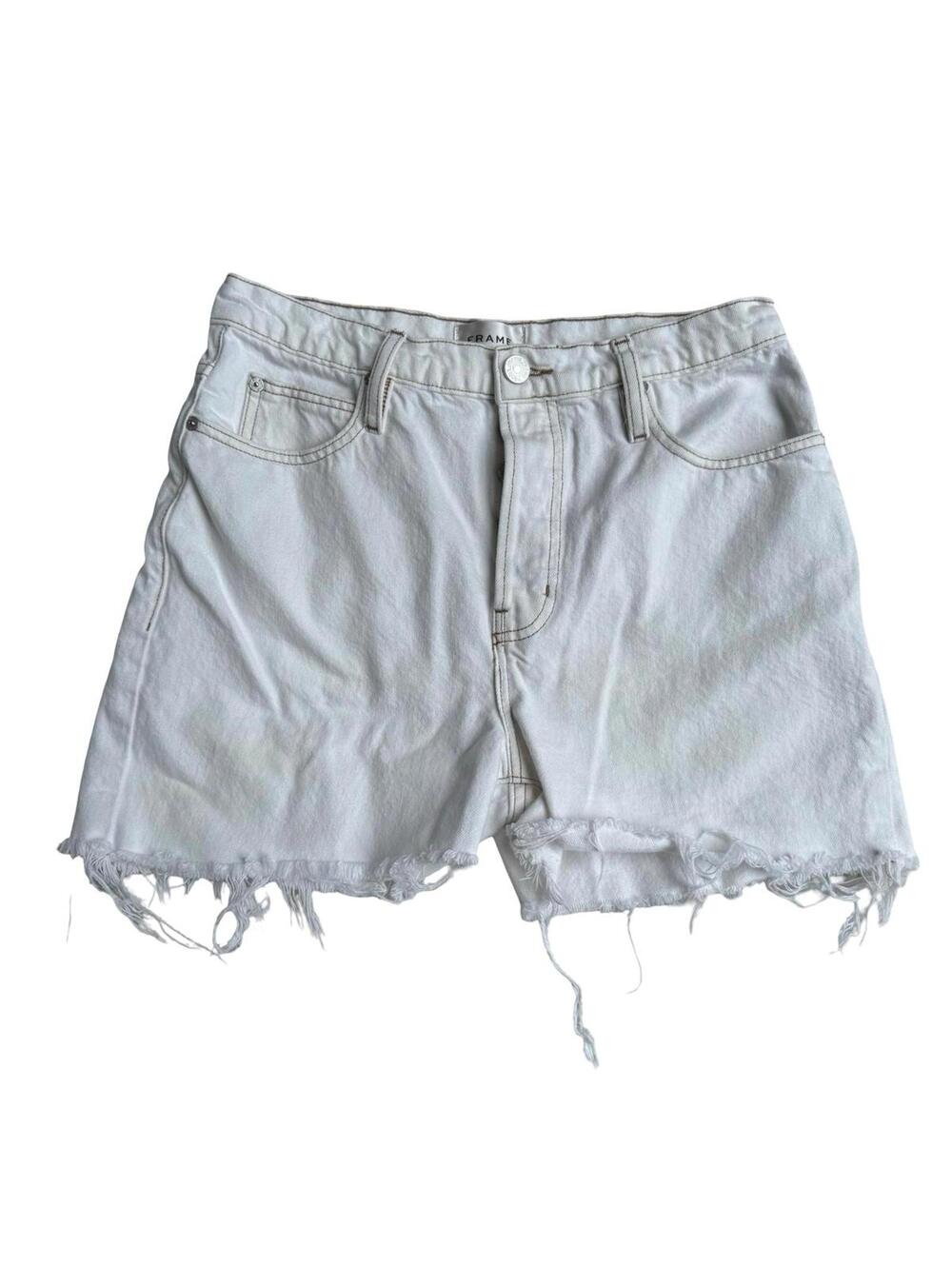 FRAME White Button Fly Jean Shorts Size 28
